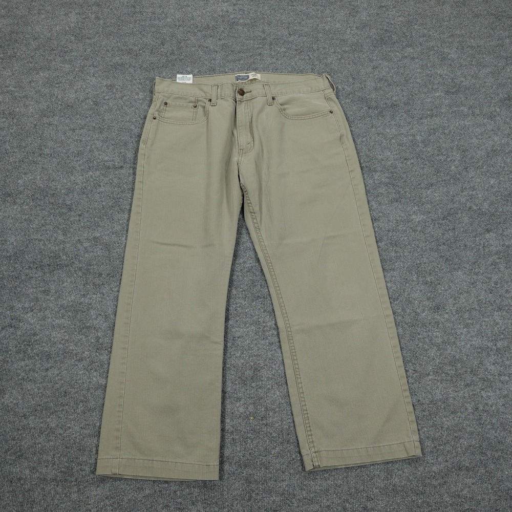 Levis Signature Jeans Mens 36x27 Tan Straight Leg Cotton